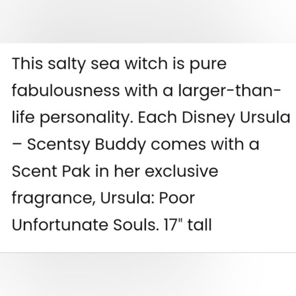 Scentsy Disney Ursula Buddy Poor Unfortunate Souls Blackberry Raspberry Gogi - Picture 5 of 6